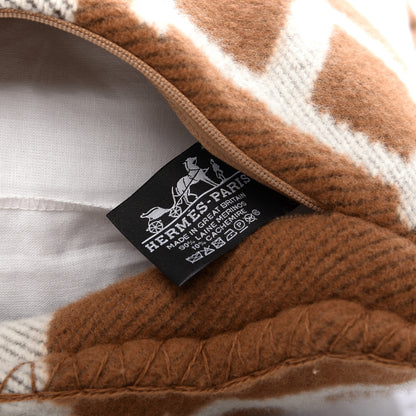 Hermes Wool Cashmere Avalon Pillow PM Ecru Camel 6 of 7