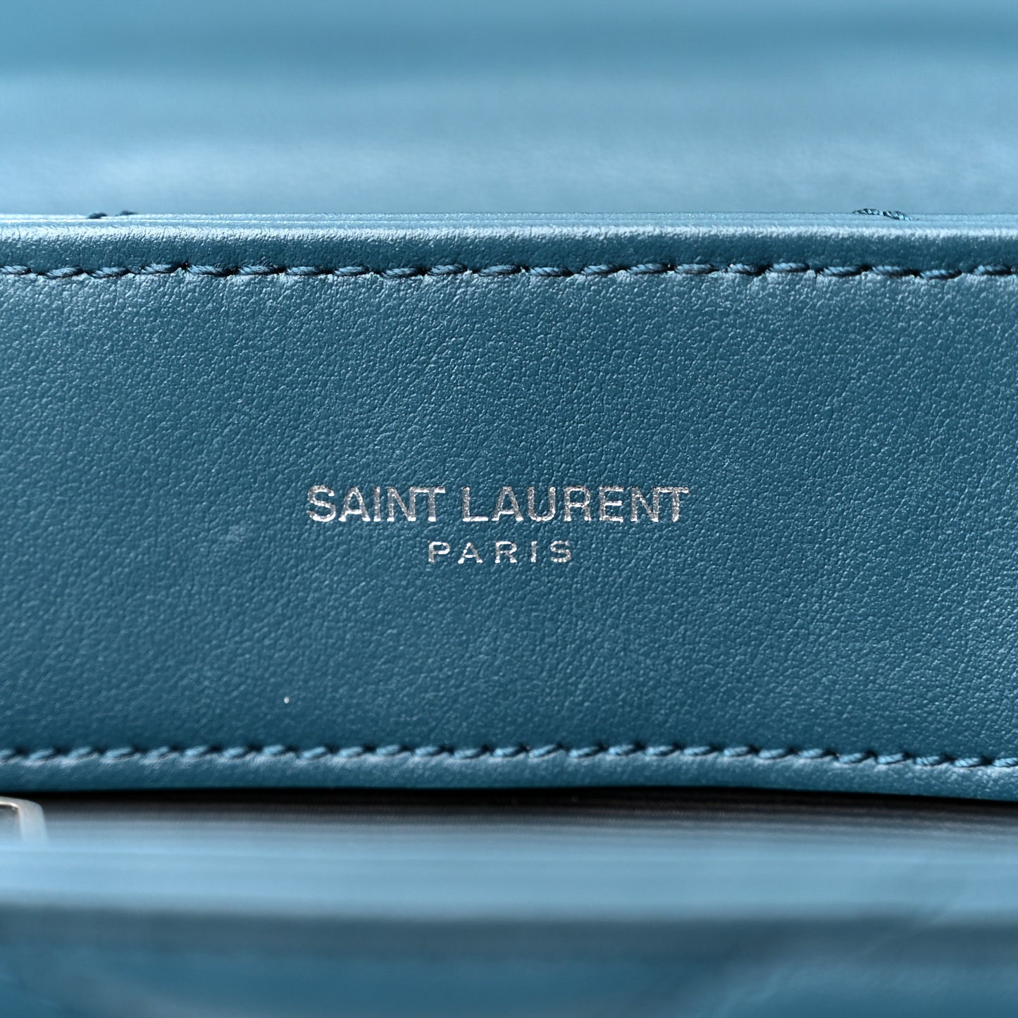 SAINT LAURENT Calfskin Y Quilted Monogram Small Loulou Chain Satchel Green