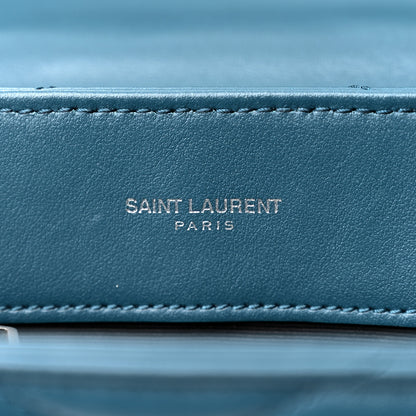 Saint Laurent SAINT LAURENT Calfskin Y Quilted Monogram Small Loulou Chain Satchel Green 7 of 14