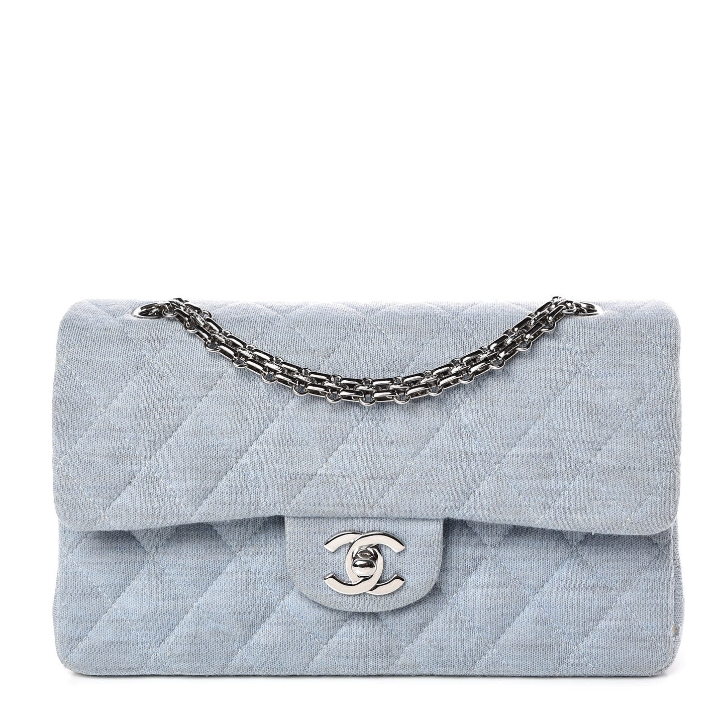 Jersey Quilted Small Double Flap Blue