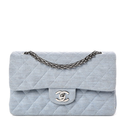 Chanel Jersey Quilted Small Double Flap Blue 1 of 12