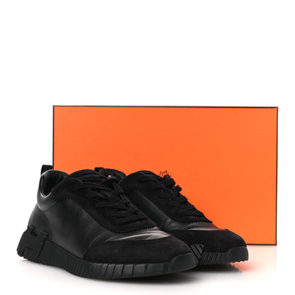 Hermes Goatskin Suede Goatskin Mens Bouncing Sneakers 43.5 Black 12 of 12