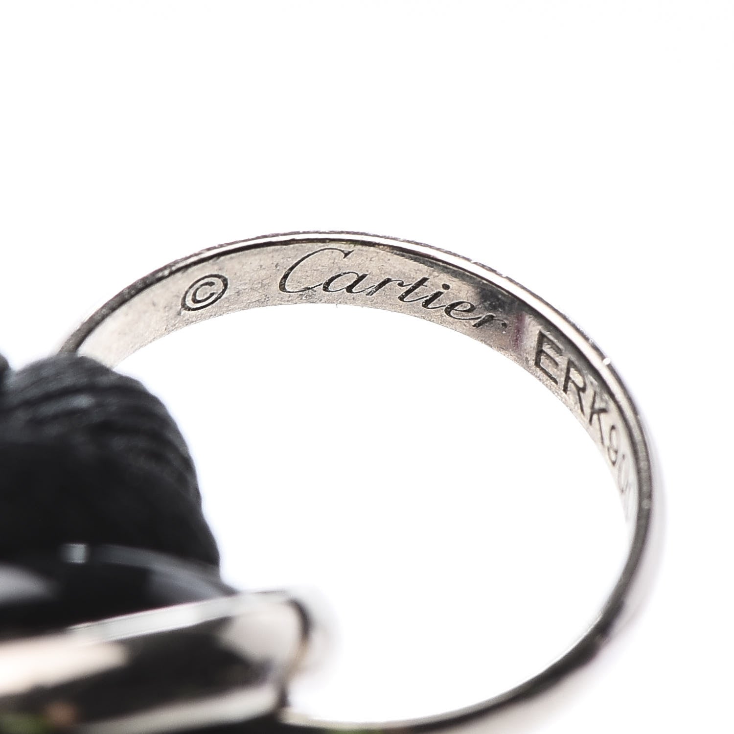 Cartier 18K White Gold Ceramic Trinity Cord Bracelet Black 8 of 14