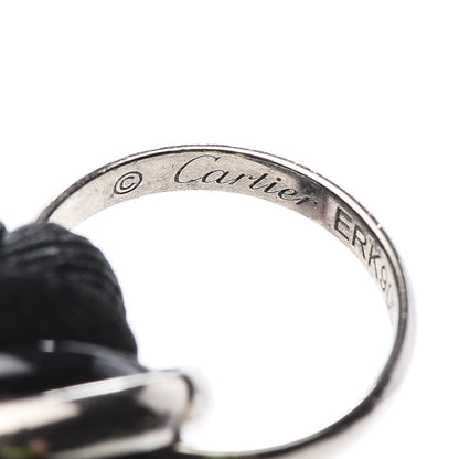 Cartier 18K White Gold Ceramic Trinity Cord Bracelet Black 8 of 14