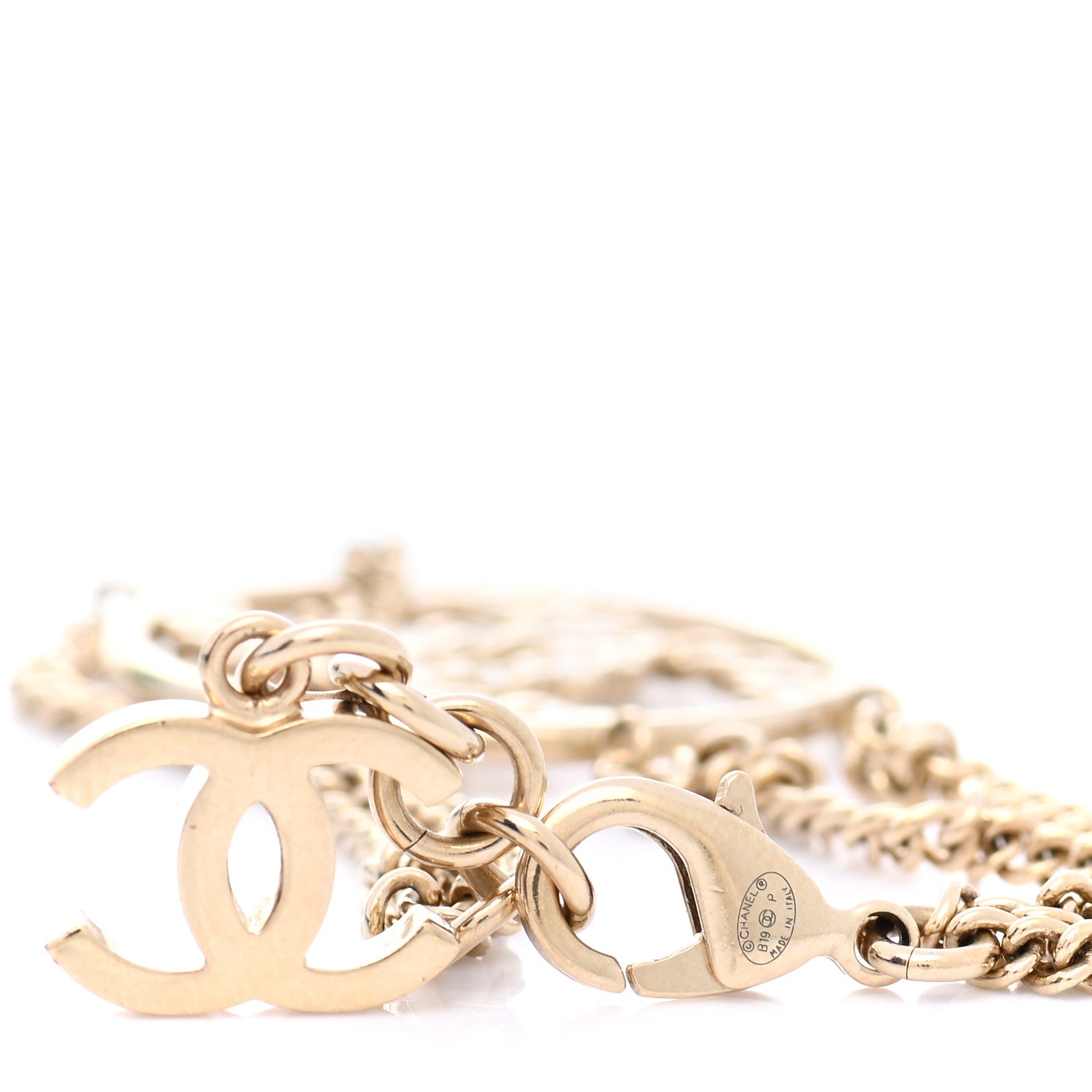 Chanel Baguette Crystal High Society CC Chain Bracelet Gold 4 of 6