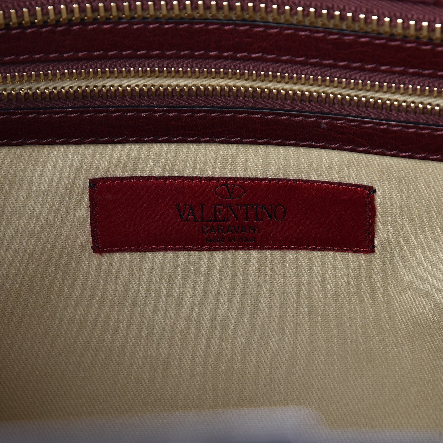 Valentino Garavani Textured Calfskin Rockstud Double Handle Tote Wine 6 of 10