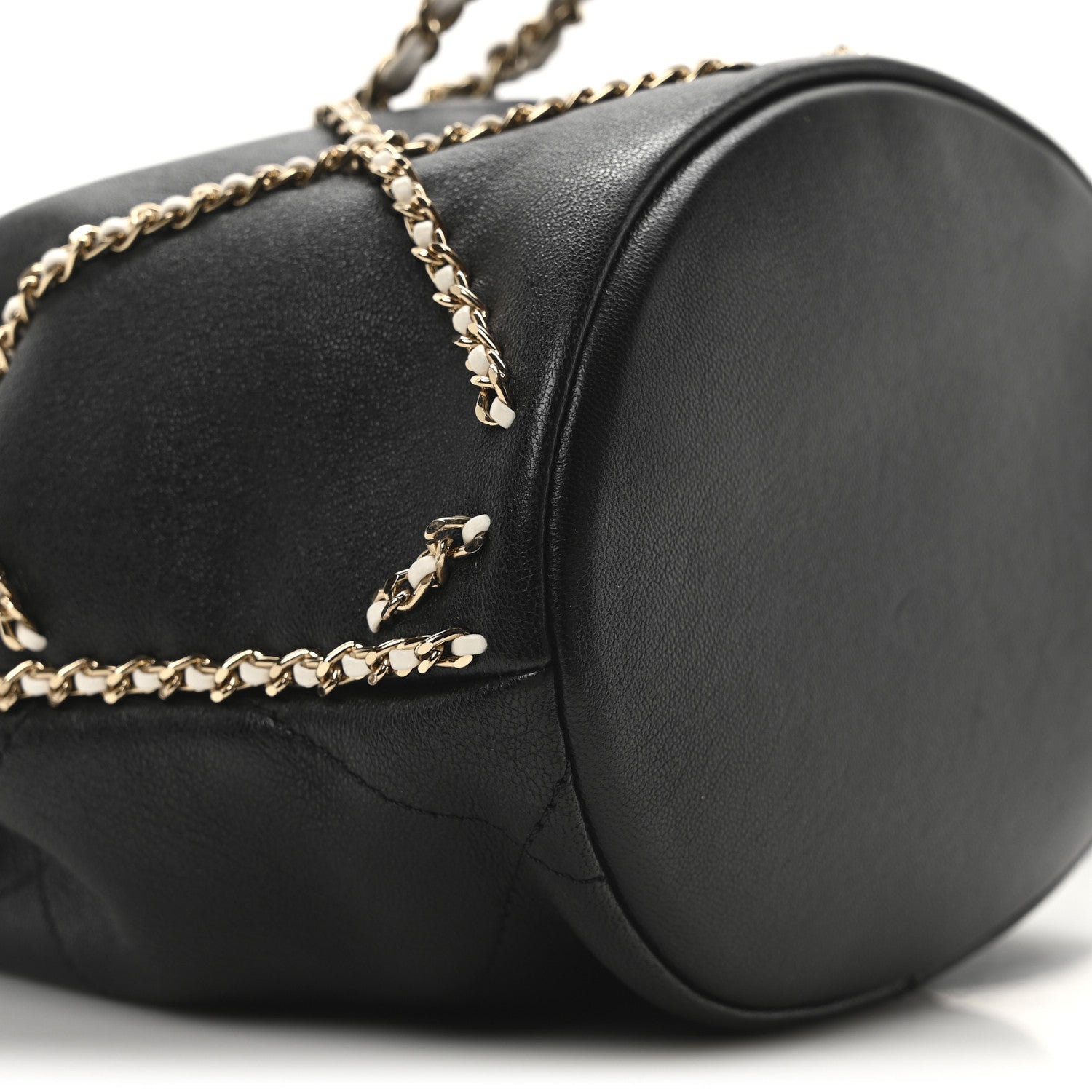 Chanel Lambskin Entwined Chain Bucket Bag Black 9 of 10