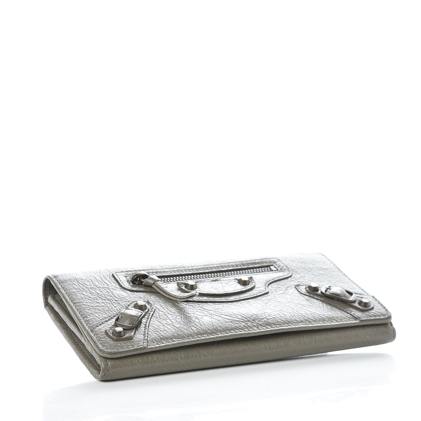 Agneau Classic Hardware Money Wallet Beige Liege