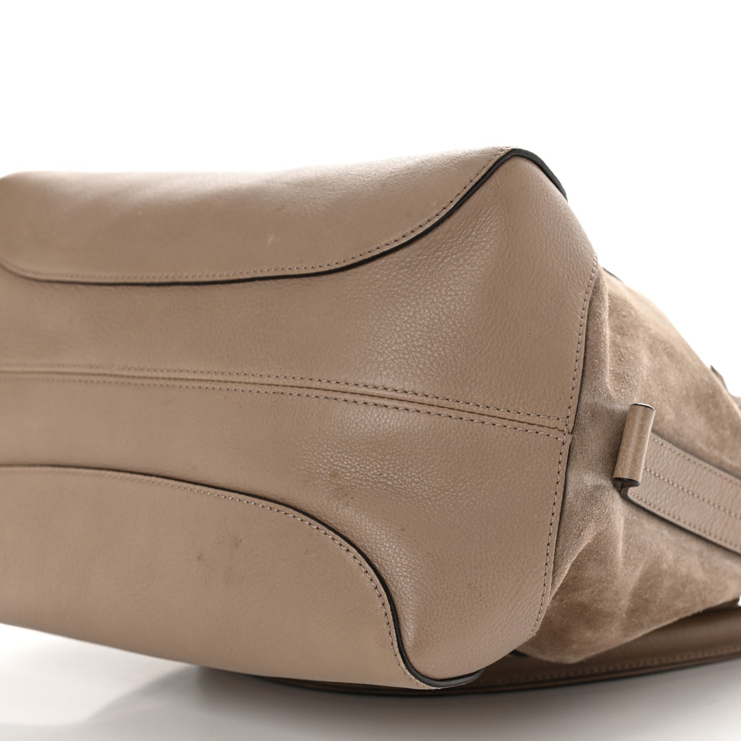 Suede Calfskin Medium Owen Bucket Bag Motty Grey