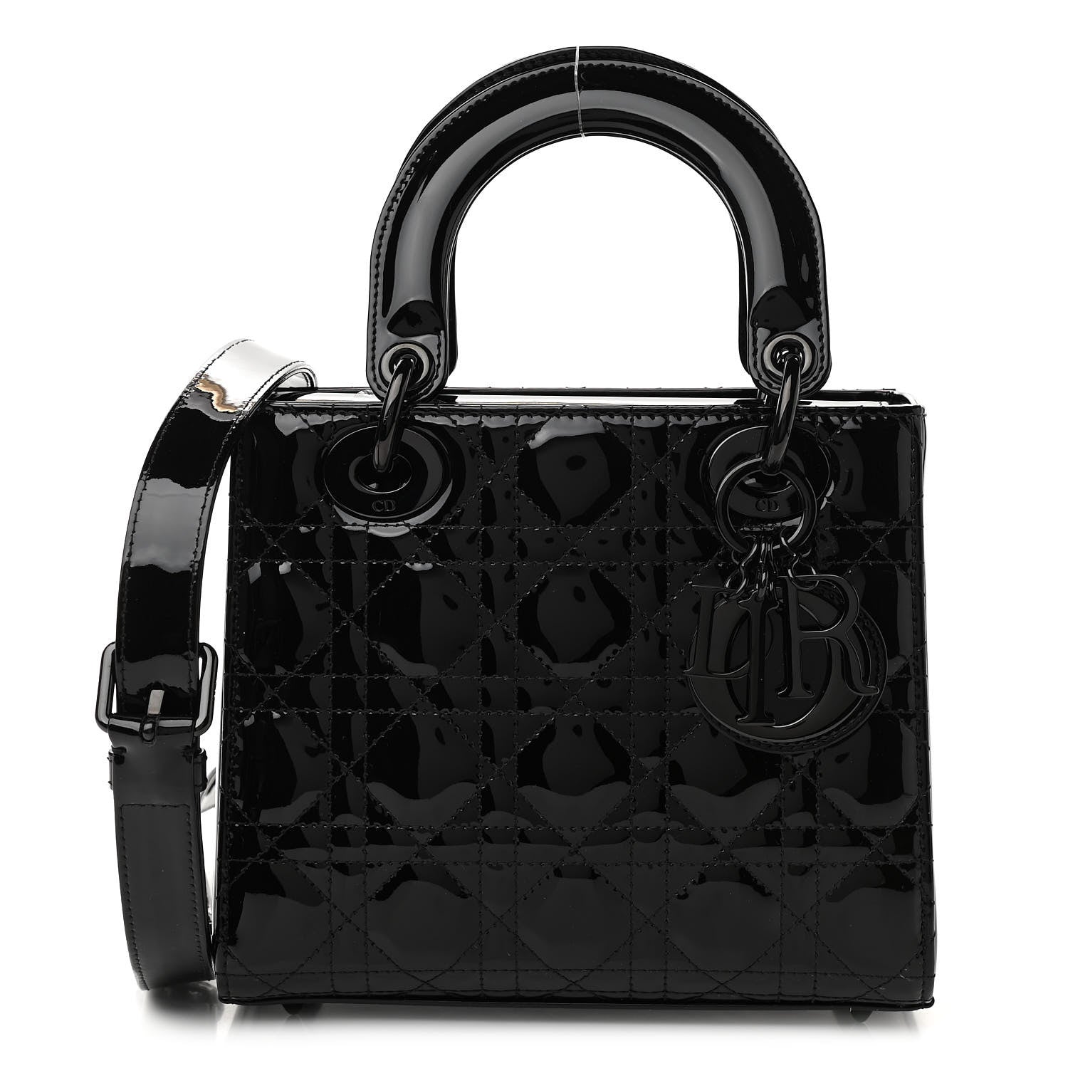 Christian Dior Patent Cannage Small Lady Dior Black 1 of 10