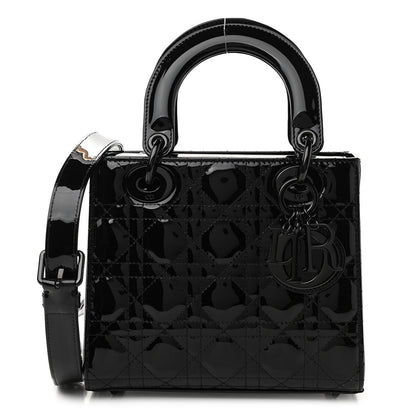 Christian Dior Patent Cannage Small Lady Dior Black 1 of 10