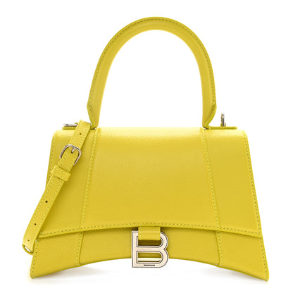 Balenciaga Grained Calfskin Small Hourglass Top Handle Bag Lime 1 of 10
