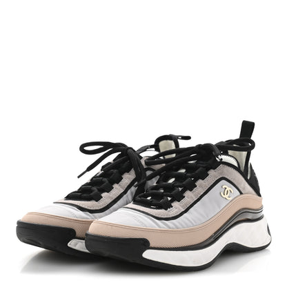 Chanel Suede Calfskin Mixed Fibers CC Sneakers 39 Pink Grey 4 of 10