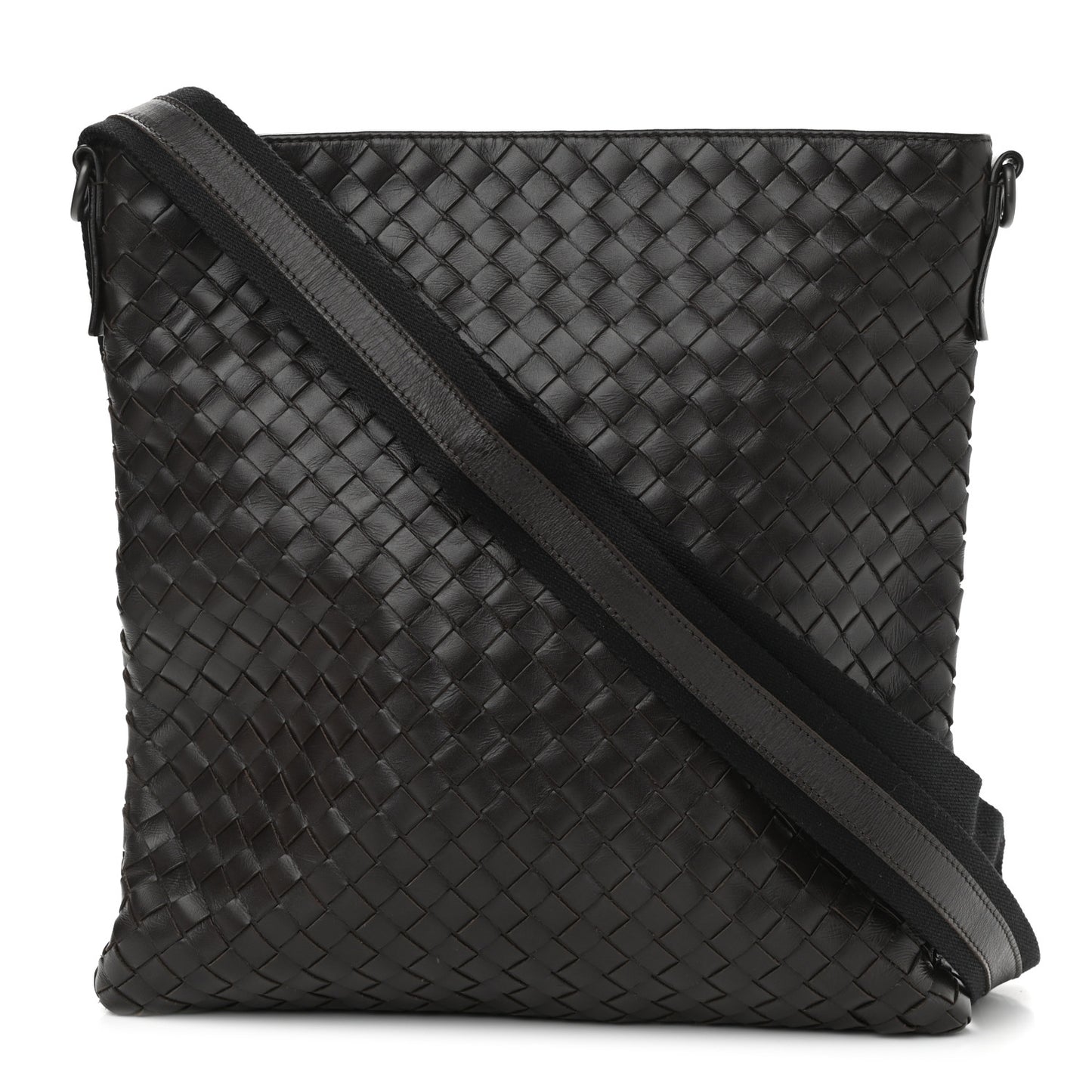 Nappa Intrecciato VN Crossbody Messenger Bag Ebano