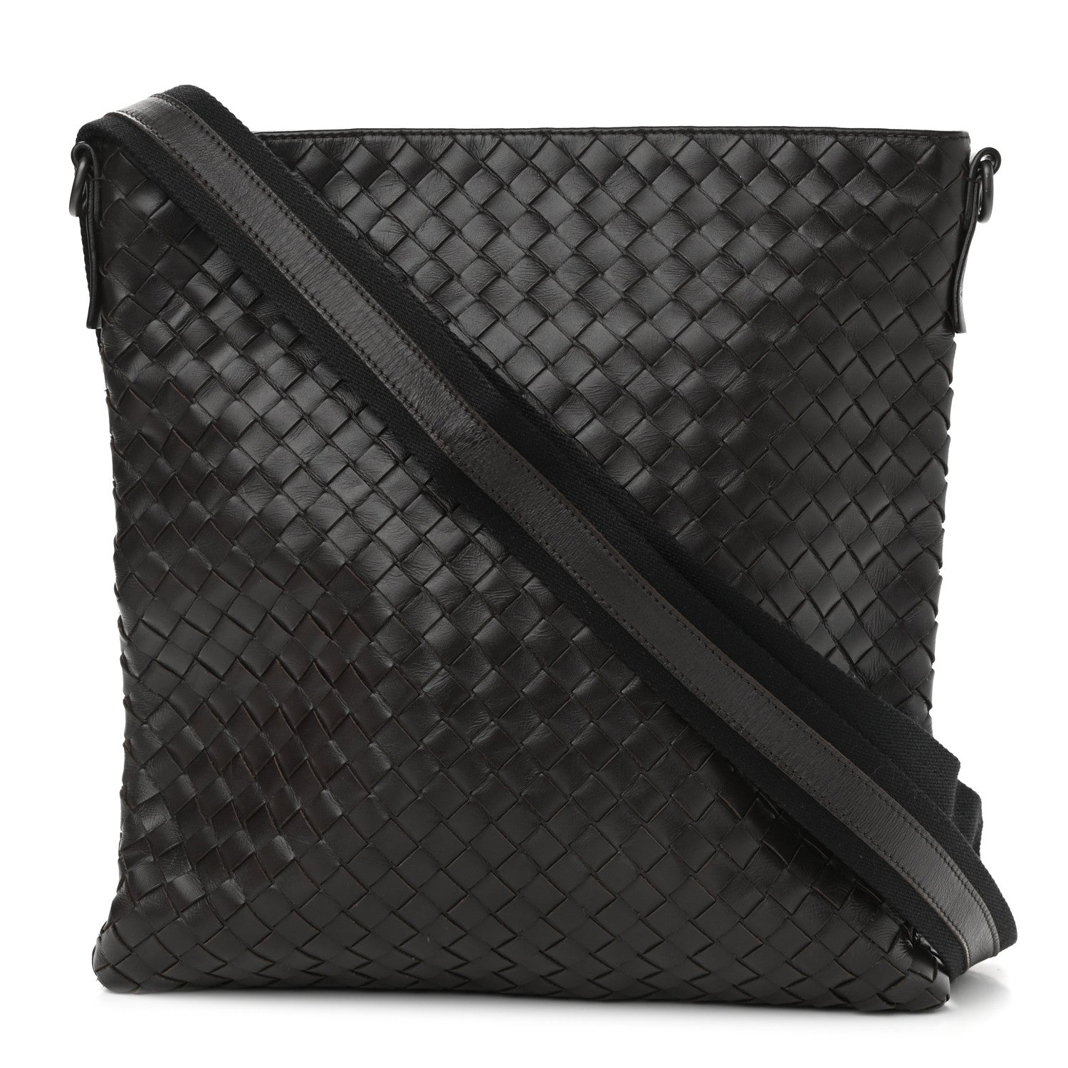 Bottega Veneta Nappa Intrecciato VN Crossbody Messenger Bag Ebano 1 of 10