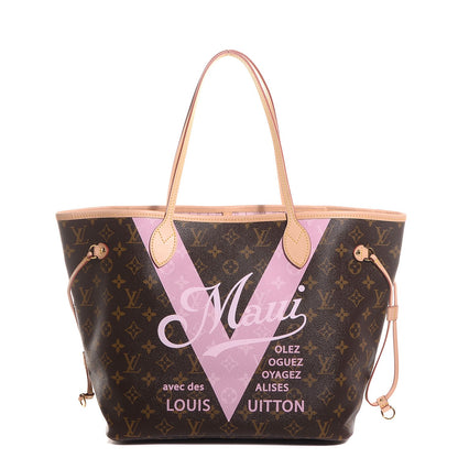 Louis Vuitton Monogram Maui V Neverfull MM Rose Ballerine 1 of 11
