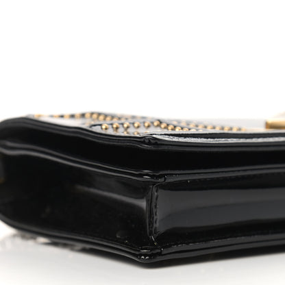 Christian Dior Patent Studded Diorama Wallet on Chain Pouch Black 8 of 10
