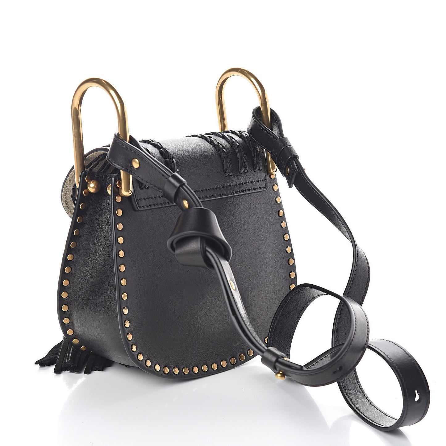 Calfskin Braided Mini Hudson Shoulder Bag Black