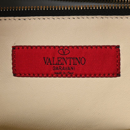 Valentino Garavani Calfskin Floral Print Mime Single Handle Bag Green 6 of 16