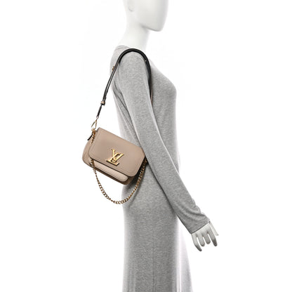 Louis Vuitton Grained Calfskin Lockme Tender Greige 2 of 9