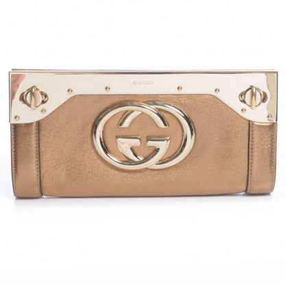 Gucci Metallic Calfskin Britt Clutch Bronze 1 of 9