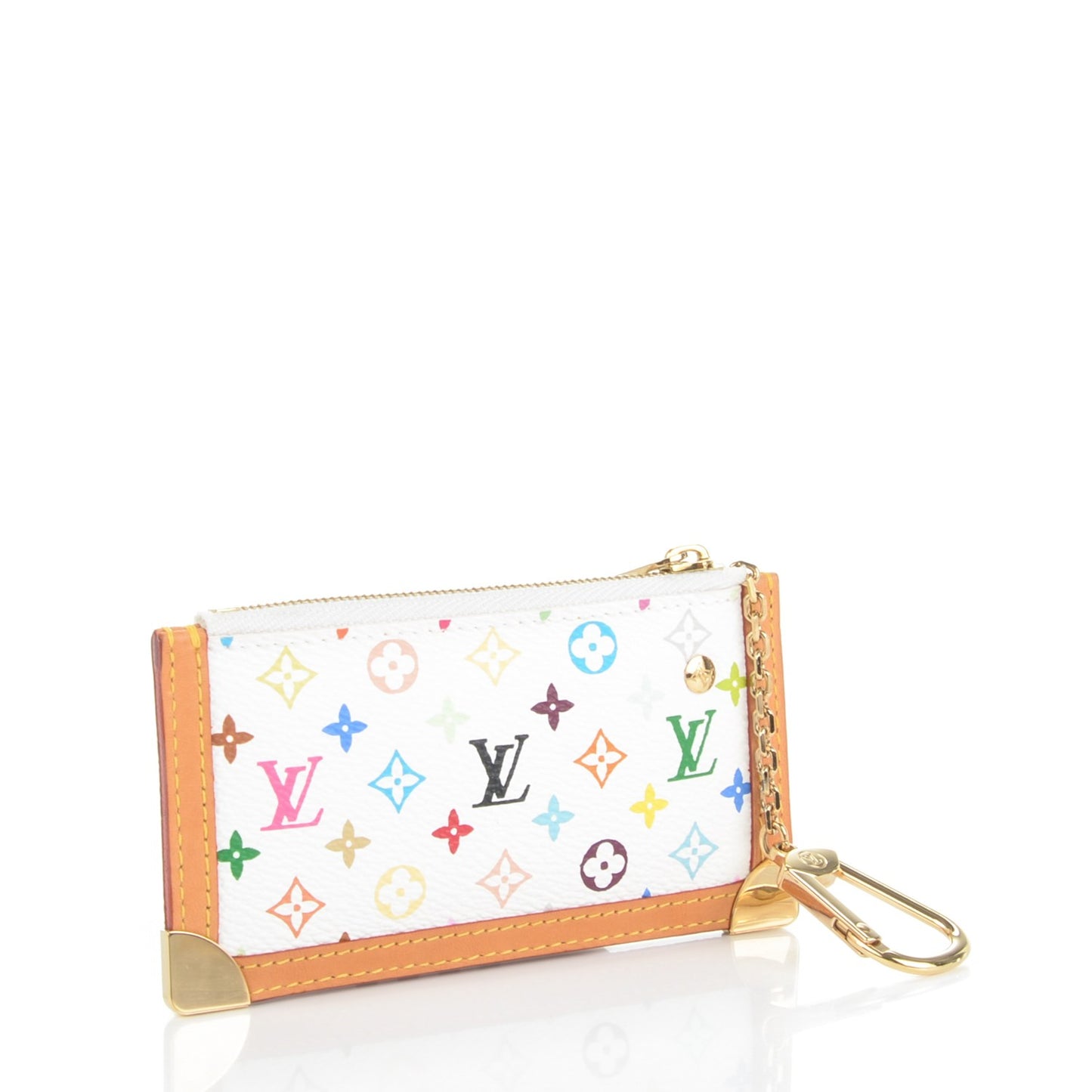 Monogram Multicolor Key Pouch White
