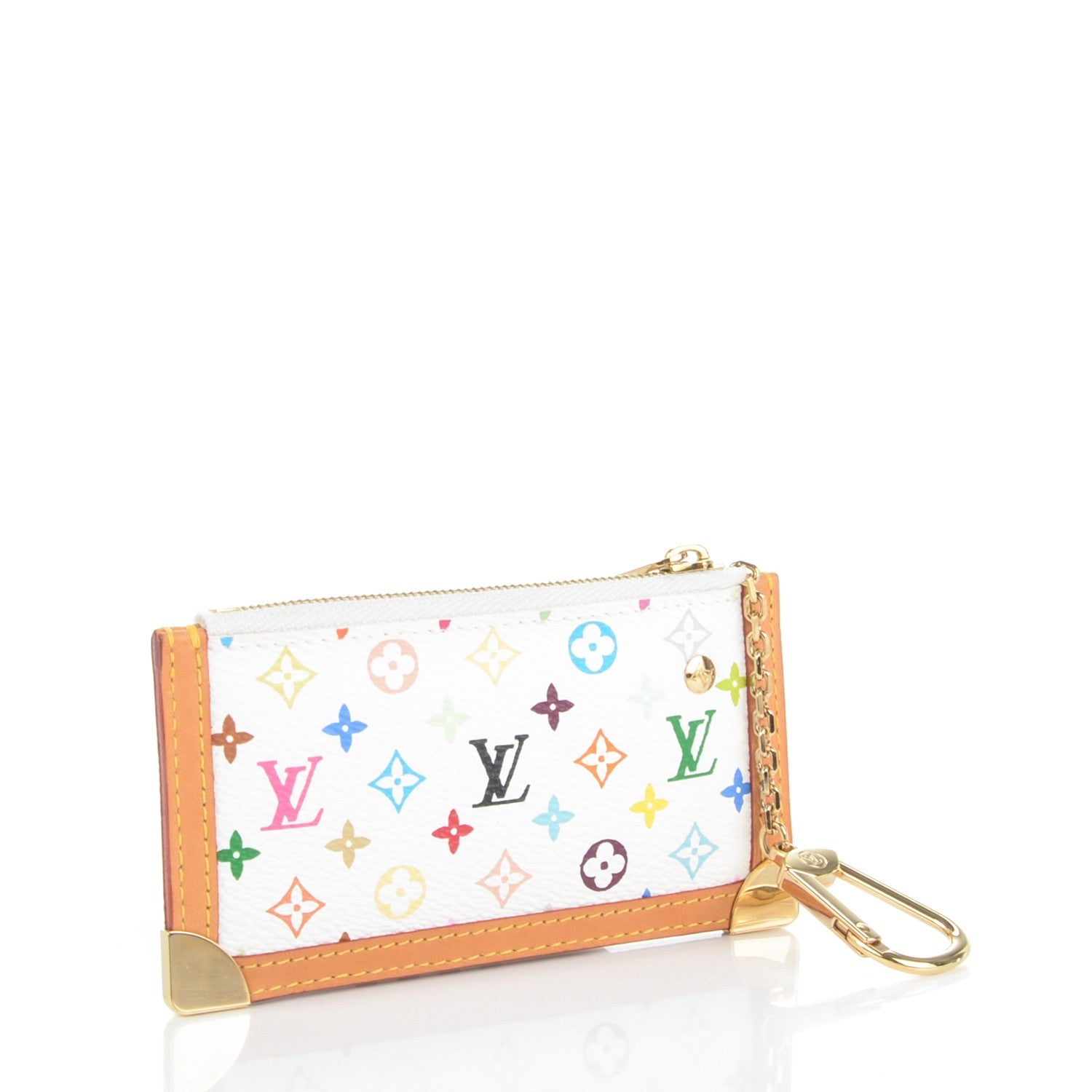 Louis Vuitton Monogram Multicolor Key Pouch White 3 of 6