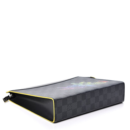 Louis Vuitton Damier Graphite Pochette Voyage MM Yellow 3 of 8