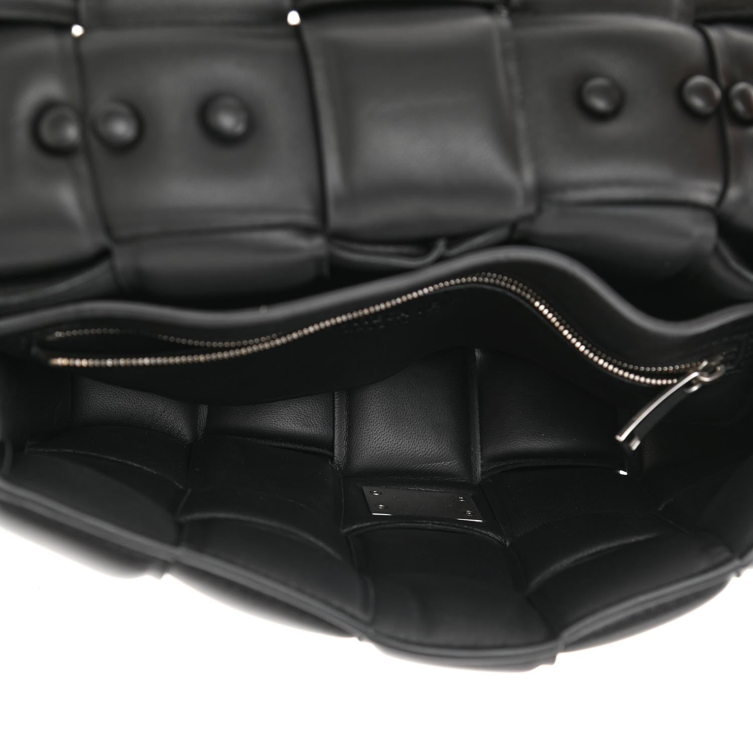 Bottega Veneta Lambskin Maxi Intreccio Padded Chain Cassette Crossbody Bag Black 5 of 9