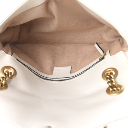 Gucci Calfskin Matelasse Small GG Marmont Shoulder Bag White 4 of 9