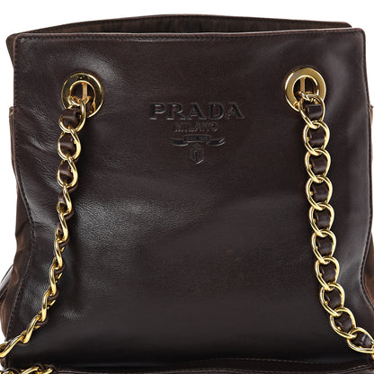 Prada Nappa Tessuto Nylon Chain Tote Caffe 6 of 16