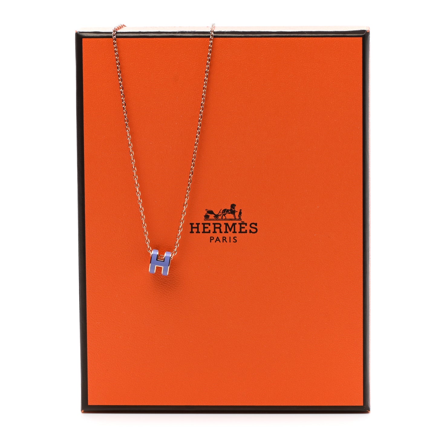 Rose Gold Mini Pop H Pendant Necklace Lilas