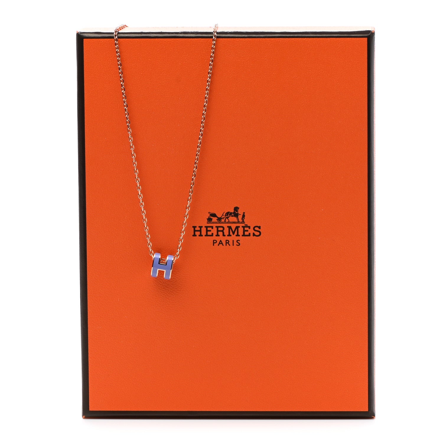 Hermes Rose Gold Mini Pop H Pendant Necklace Lilas 7 of 7