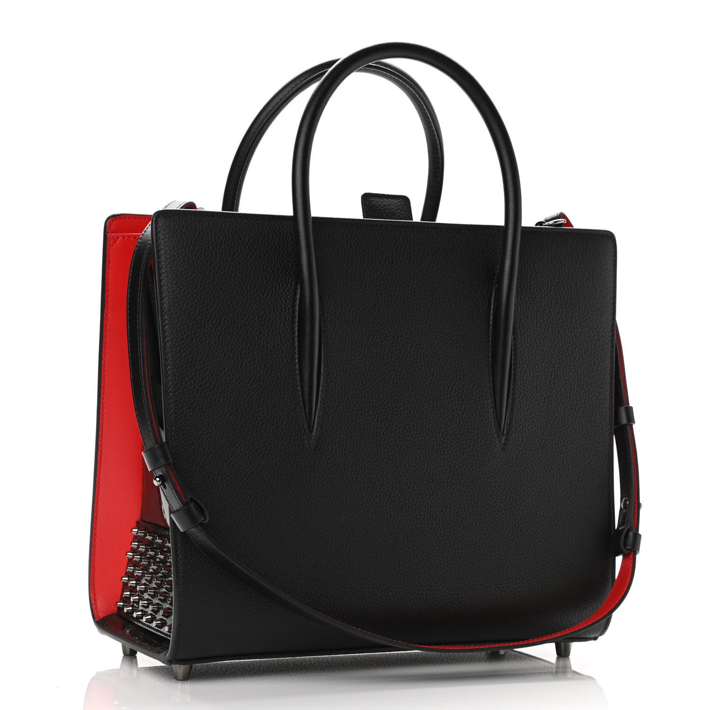 Calfskin Empire Patent Studded Medium Paloma Black