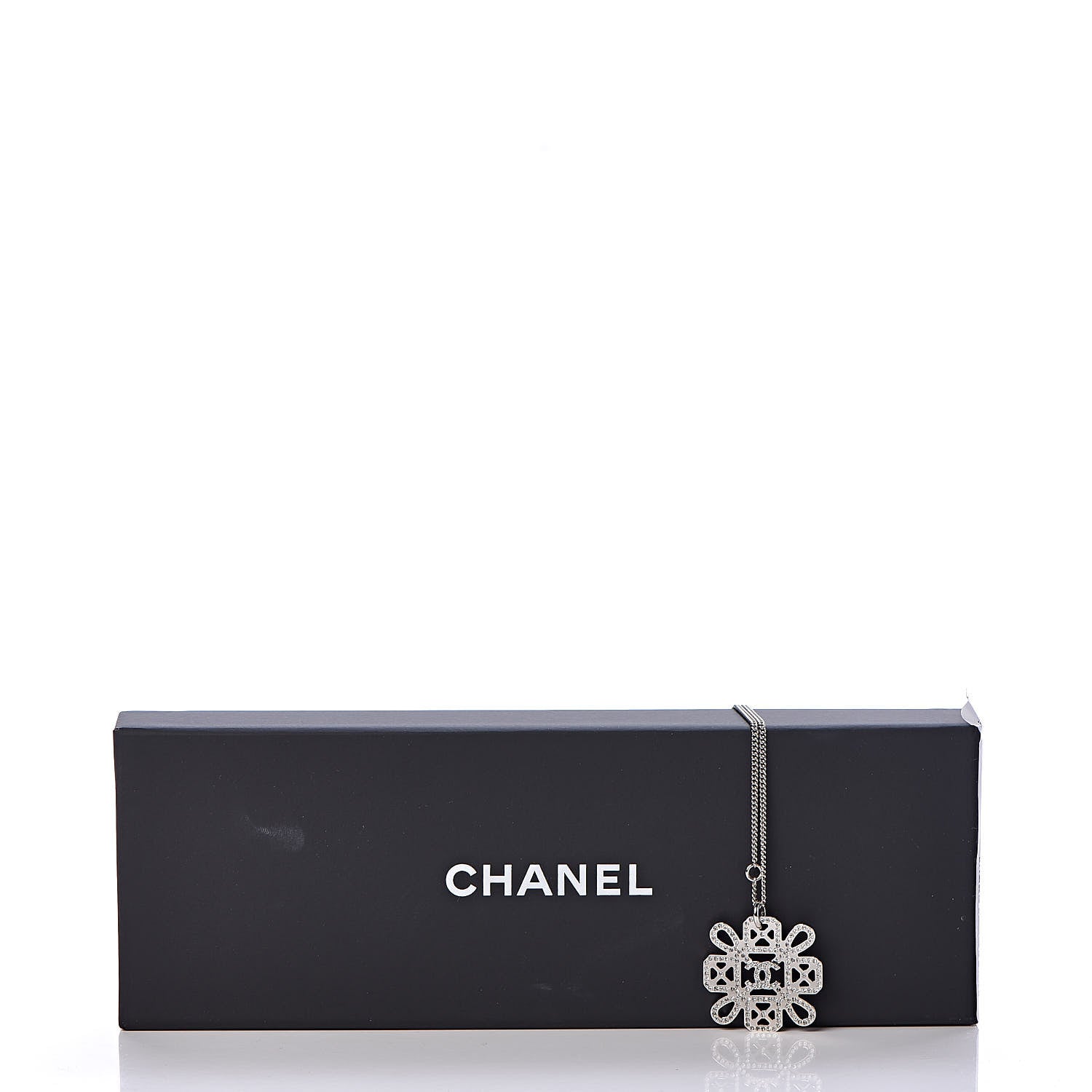 Chanel Crystal Strass Necklace Silver 6 of 6