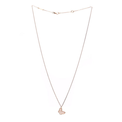 Van Cleef & Arpels 18K Yellow Gold Mother of Pearl Sweet Alhambra Butterfly Pendant Necklace 3 of 7