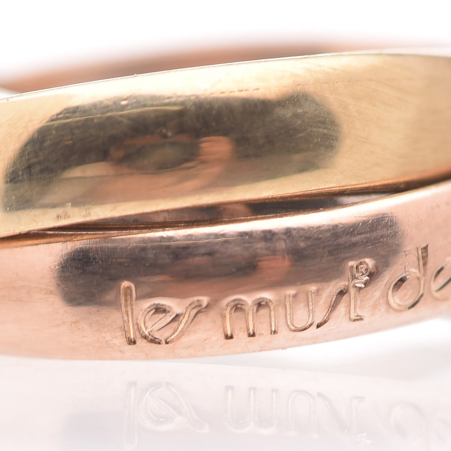 18K Pink Yellow White Gold Classic Les Must De Trinity Ring 51 5.75