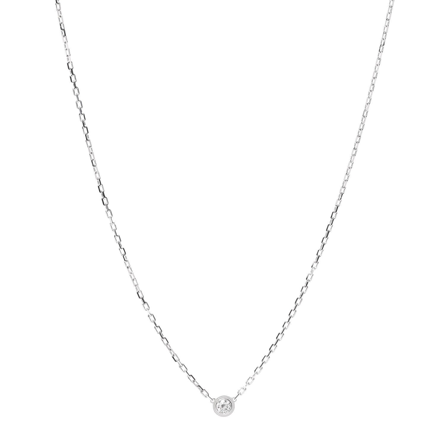 Cartier 18K White Gold Diamond SM D'Amour Pendant Necklace 1 of 7