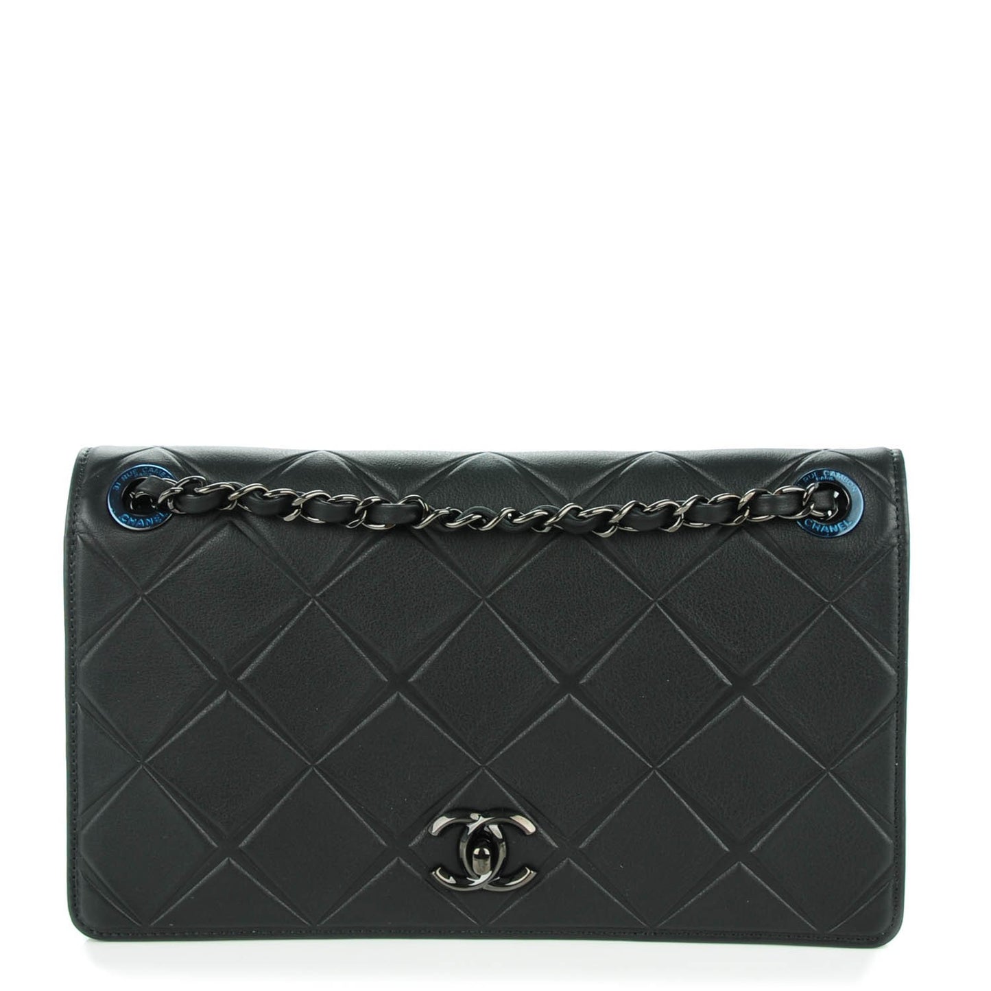Calfskin Small Propeller Flap Black