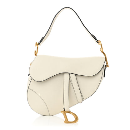 Christian Dior Grained Calfskin Saddle Bag White 1 of 15