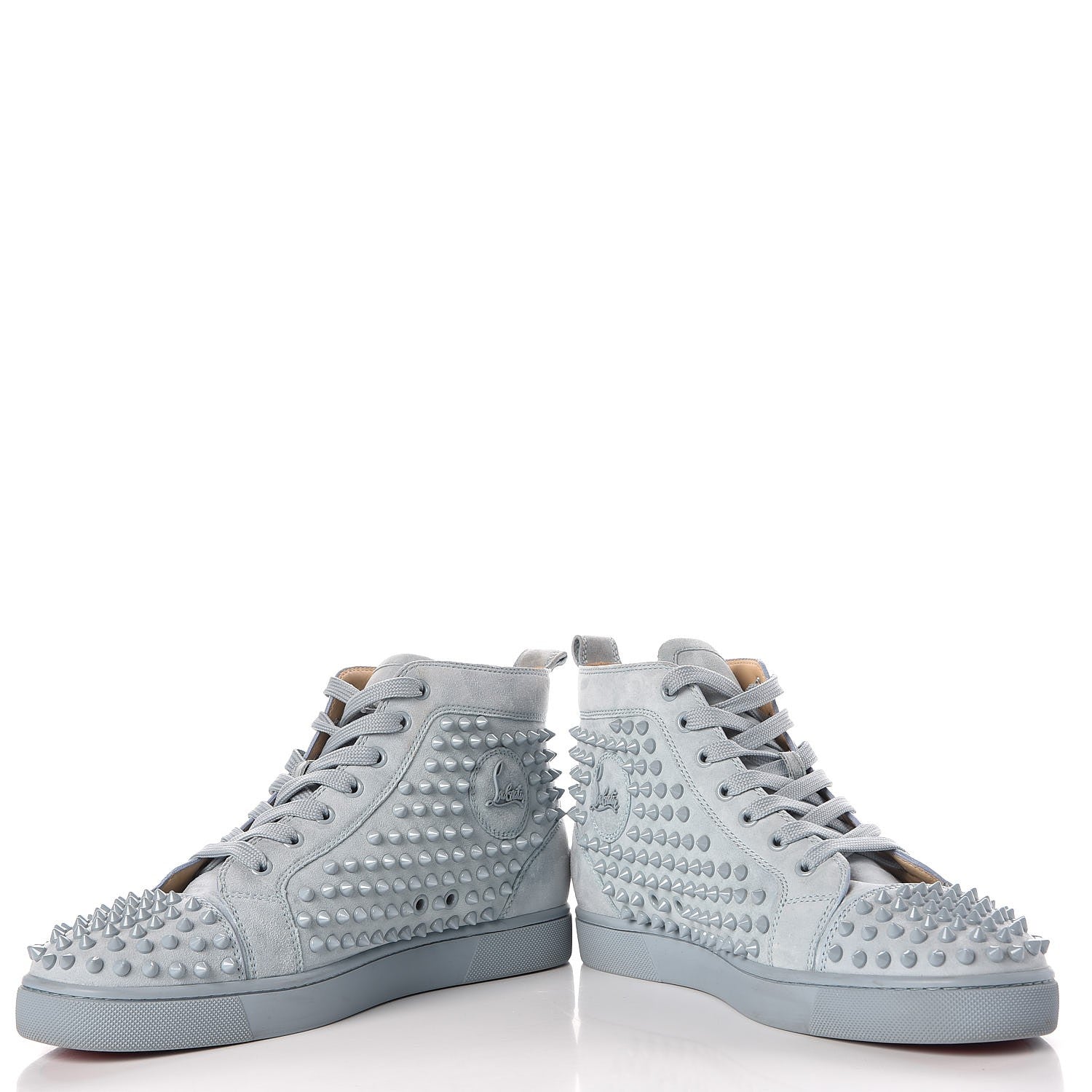 Christian Louboutin Mens Suede Louis Spikes Flat Sneakers 42.5 Blue 5 of 13