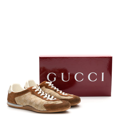Gucci GG Monogram Suede Web Mens Shift Sneakers 10.5 Beige Brown 9 of 9
