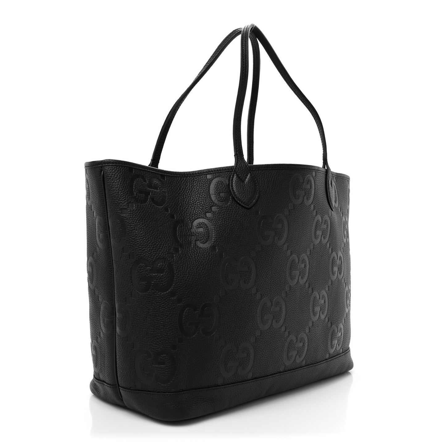 Monogram Jumbo GG Calfskin Web Large Shopping Tote Black