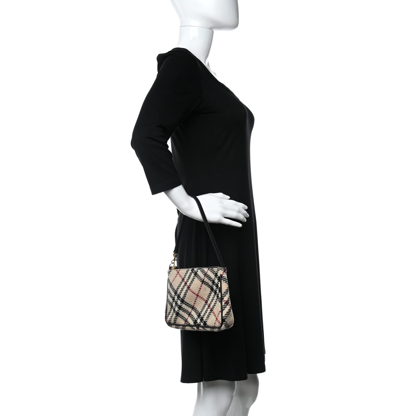 Wool Check Pochette Beige