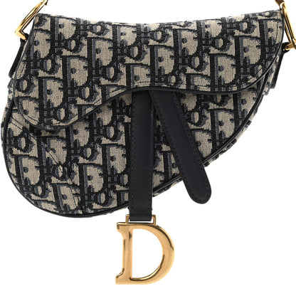 Christian Dior Oblique Mini Saddle Bag Blue 8 of 11