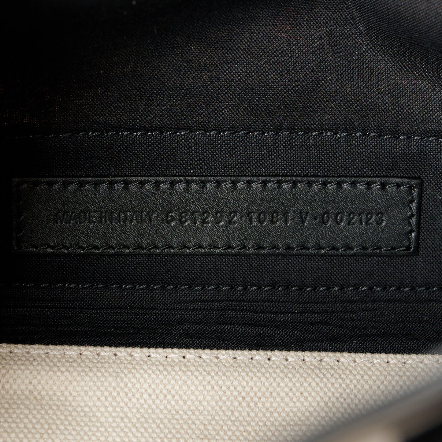 Cotton Canvas Satin Calfskin M Navy Cabas Natural Black