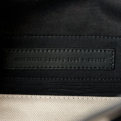 Balenciaga Cotton Canvas Satin Calfskin M Navy Cabas Natural Black 8 of 12