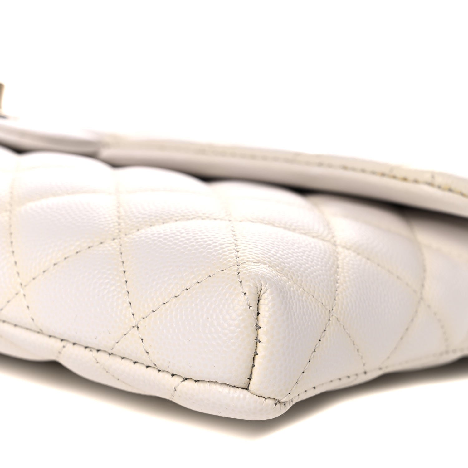Chanel Caviar Quilted Flap Clutch White 8 of 9
