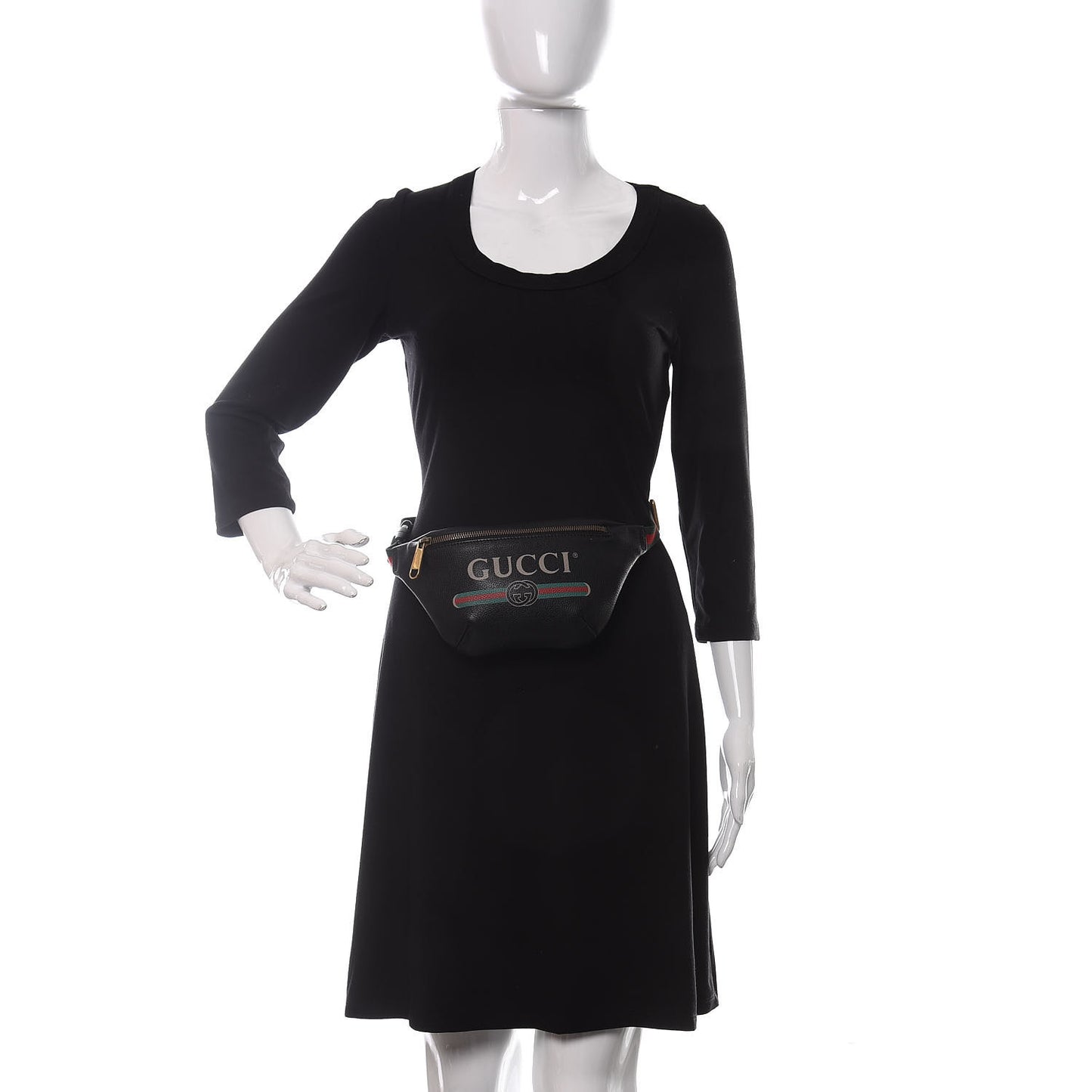 Grained Calfskin Small Logo Belt Bag Black