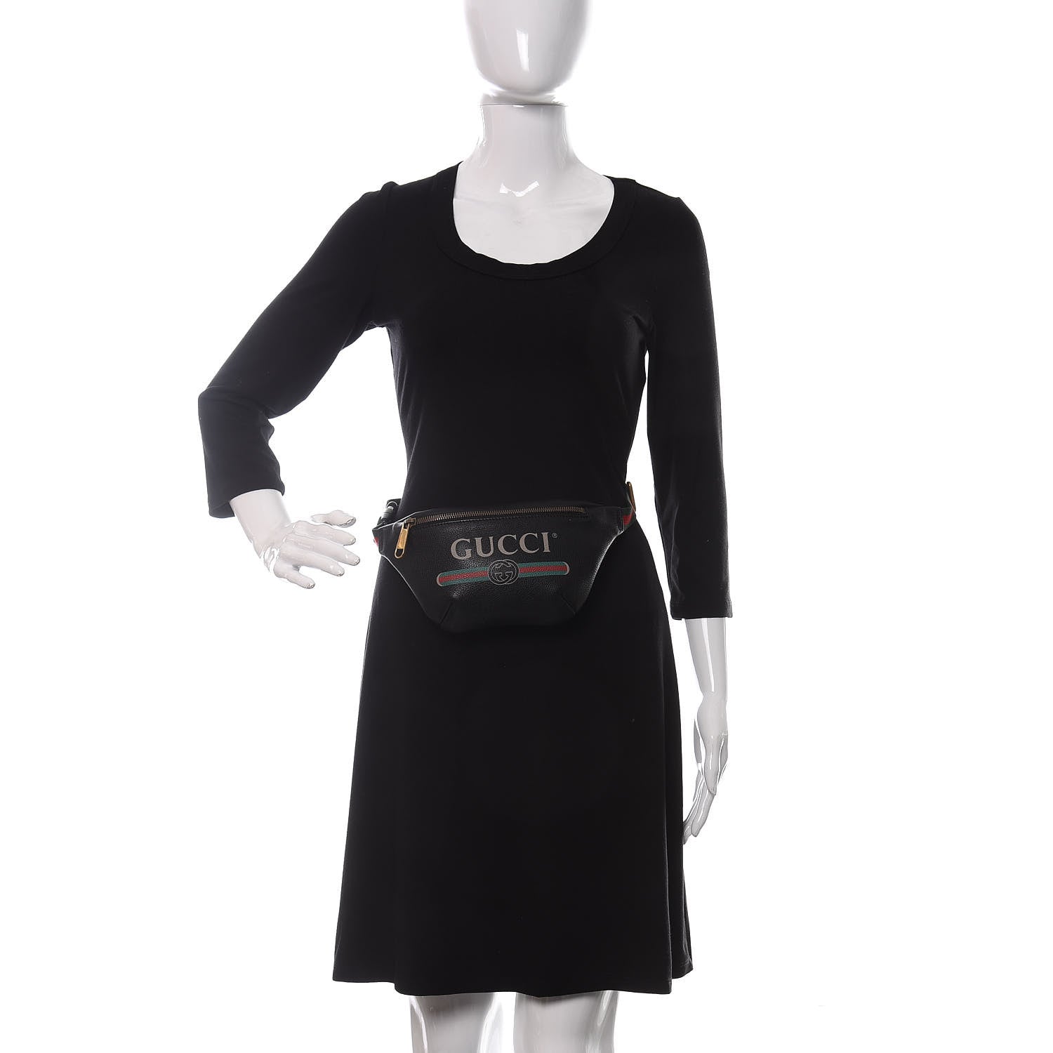 Gucci Grained Calfskin Small Logo Belt Bag Black 2 of 11